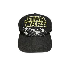 Star Wars X-Wing Fighter Kids Snapback Hat Black Denim Embroidered Adjustable